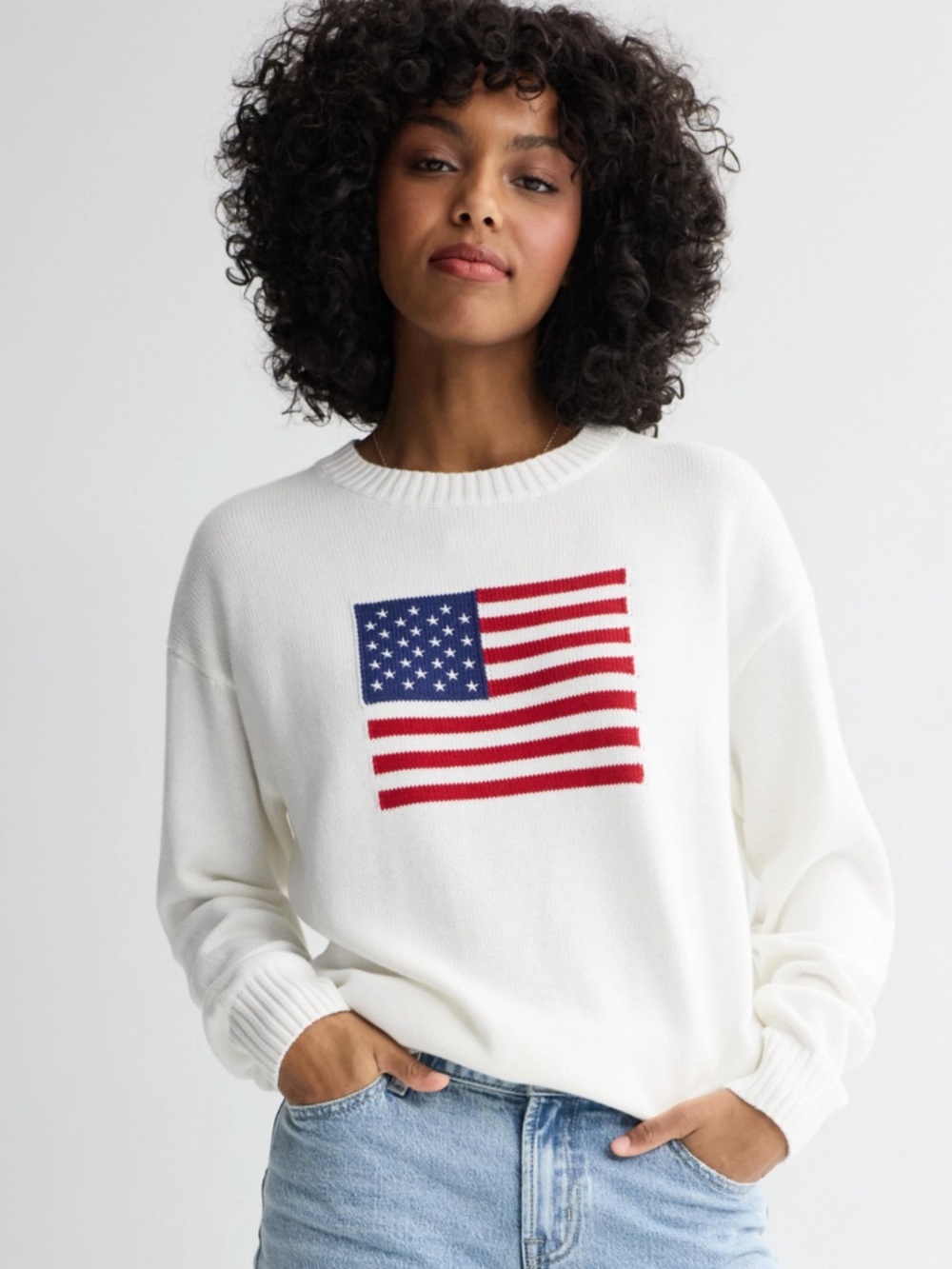 Harper & Ivy Women’s American Flag Sweater Size Medium